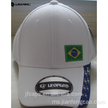 topi besbol sukan applique putih